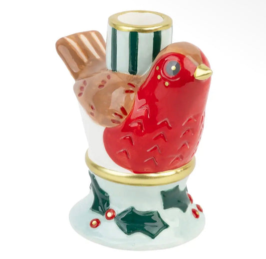 Talking Tables Hand-Painted Robin Ceramic Candle Holder