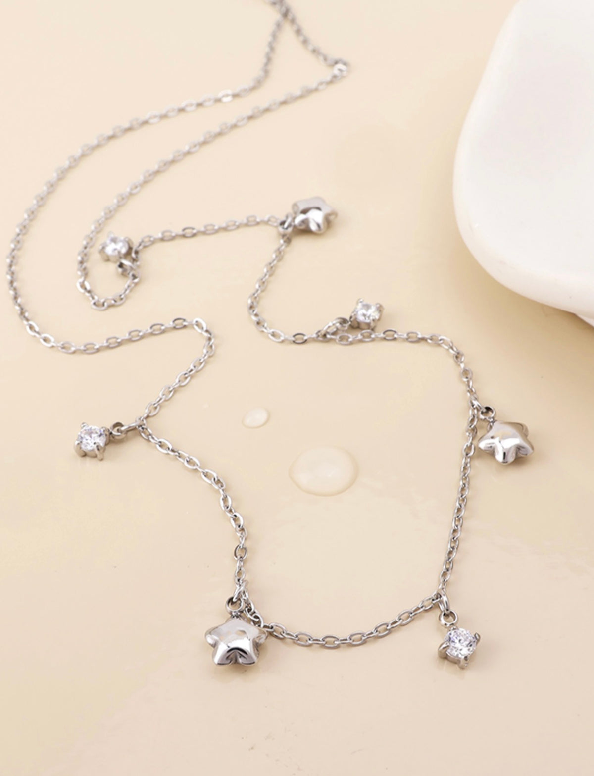 Silver Star & Sparkle Charm Necklace