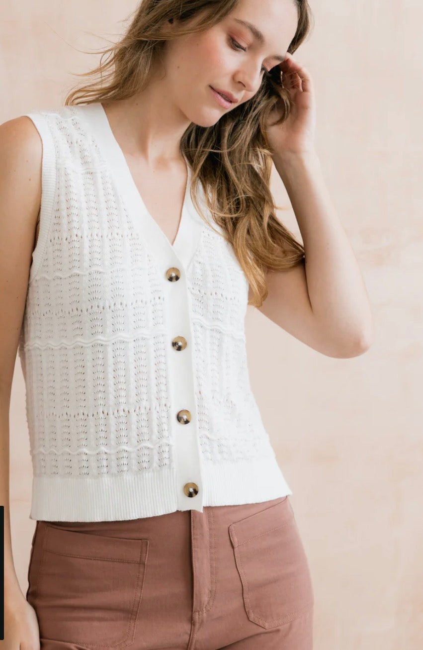 Sophie Pointelle Sleveless Knitt
