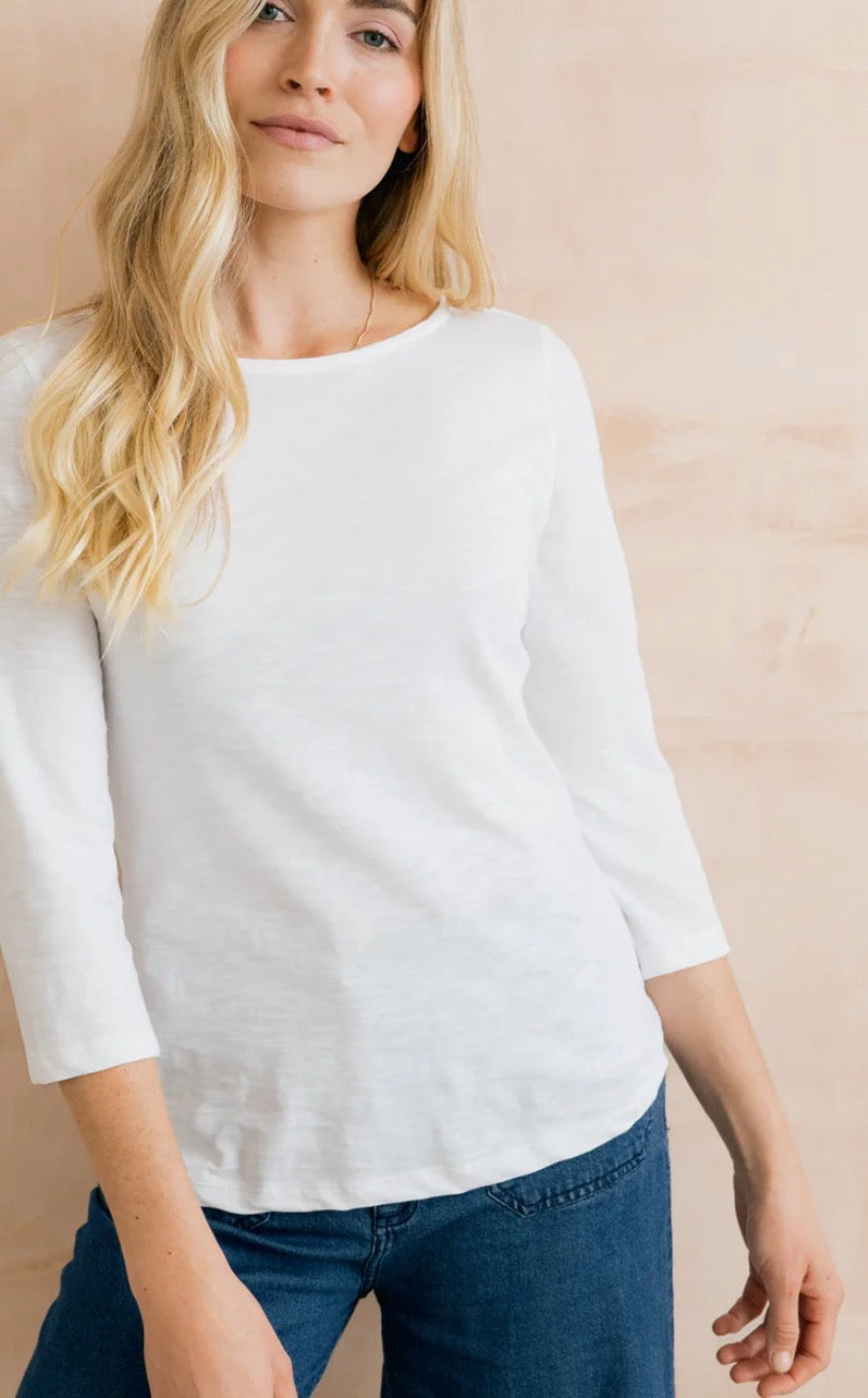 Monica Organic Cotton Jersey Top - White