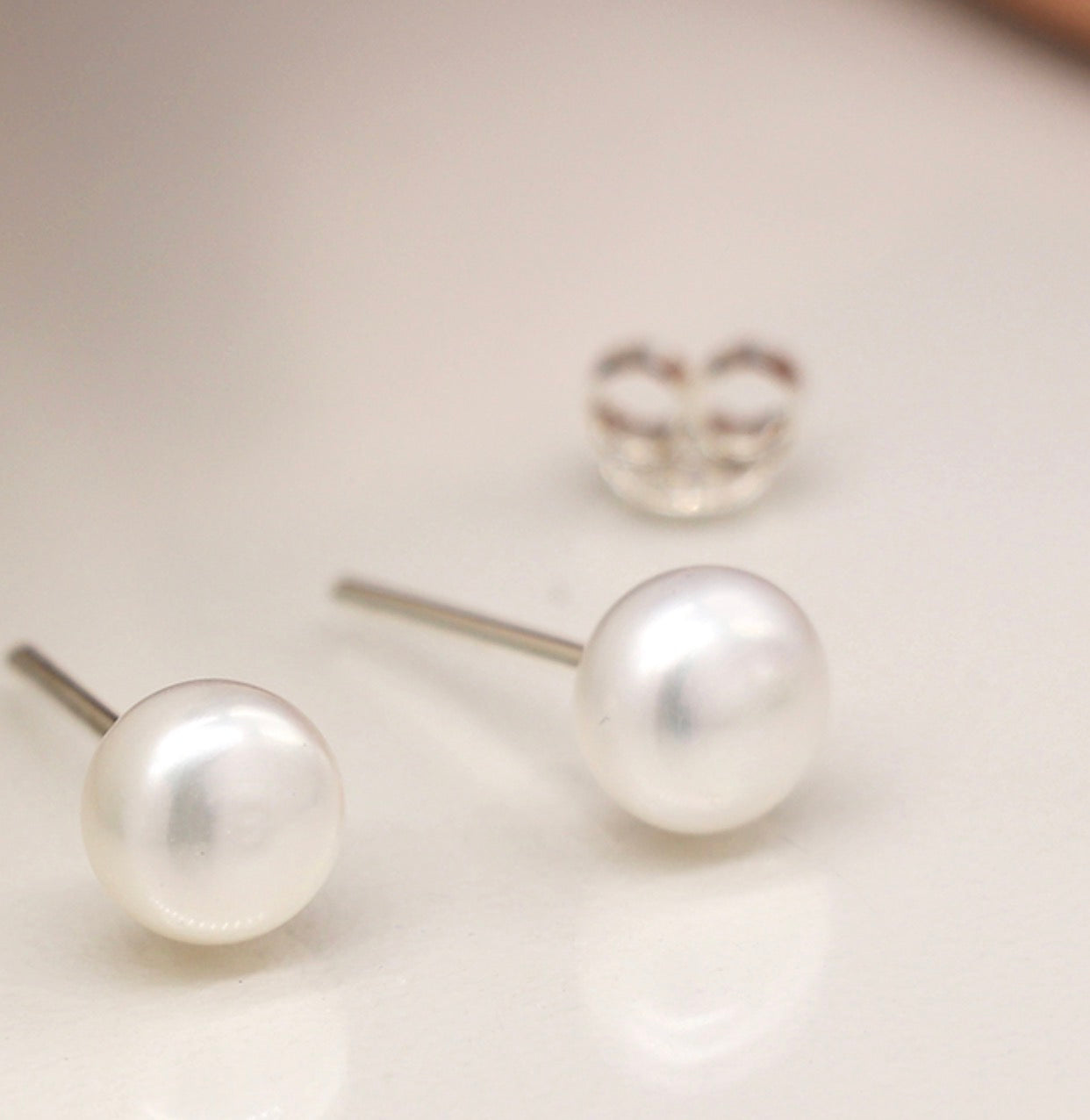 Sterling Silver Freshwater Pearl Stud Earrings