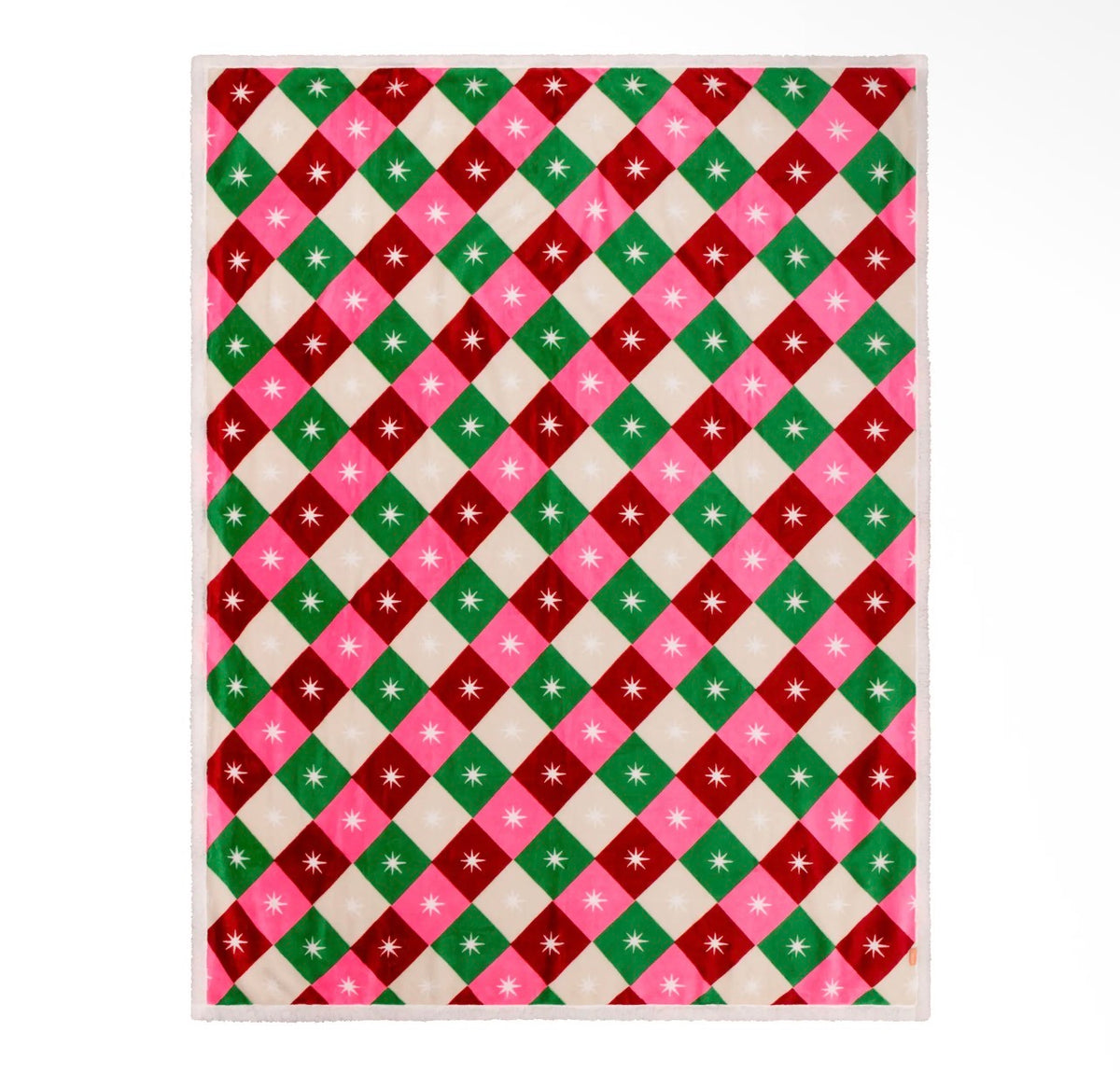 Star Sherpa Fleece Throw – Multicolour, 140 × 180cm