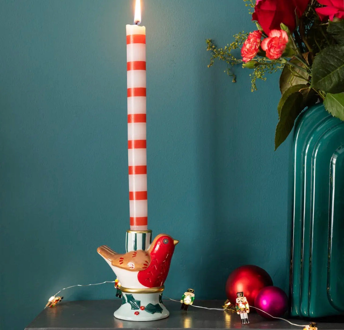 Talking Tables Hand-Painted Robin Ceramic Candle Holder