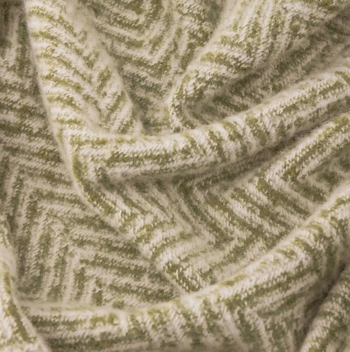 Soft Herringbone Throw Green