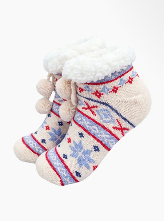Nordic Snowflake Short Slipper Socks