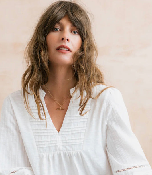 Marie Embroidered Cotton Blouse