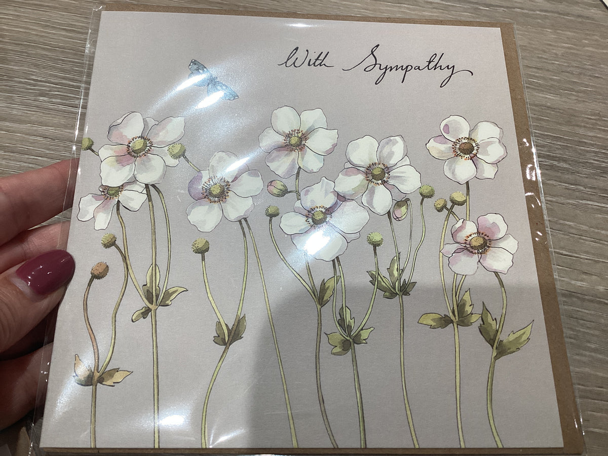 Sympathy Card - Anemone  flowers
