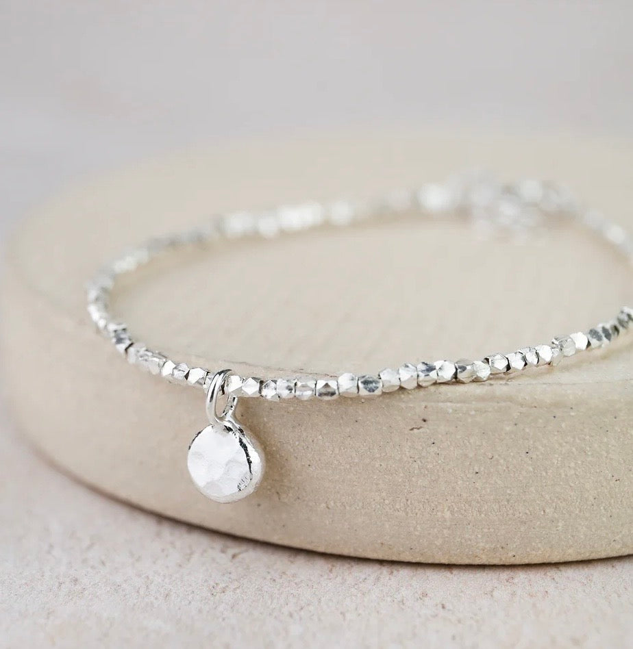 Lucy Kemp - Handmade Sterling silver nugget charm bracelets