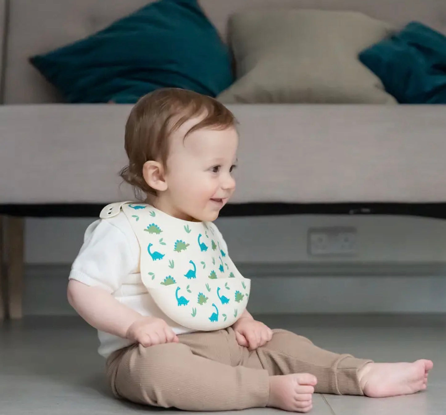 Dinosaur Silicone Catch Bib - Baby