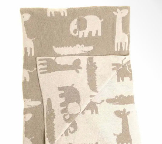 Grey safari baby blanket