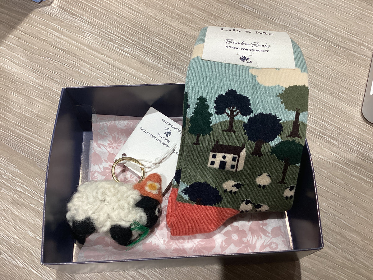 Gift Box of Countryside socks and Keyring