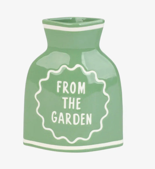 Talking Tables From the Garden Green Ceramic Vase – 10cm