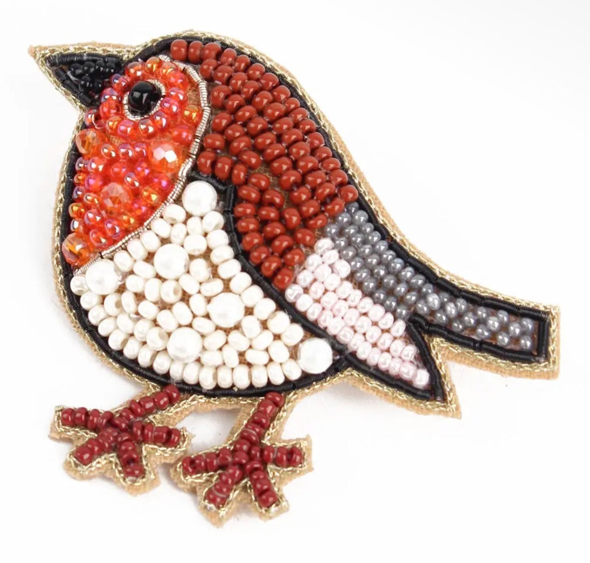 My Doris Beaded Robin Brooch