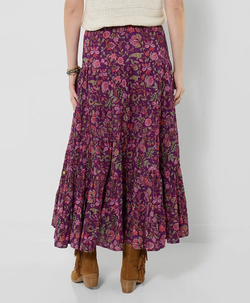 Heidi maxi skirt - mauve & green