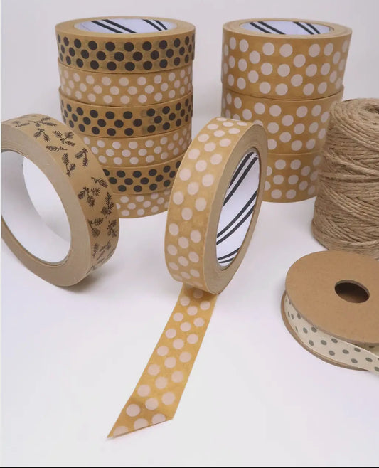 Paper Tape 24mm - Kraft dots