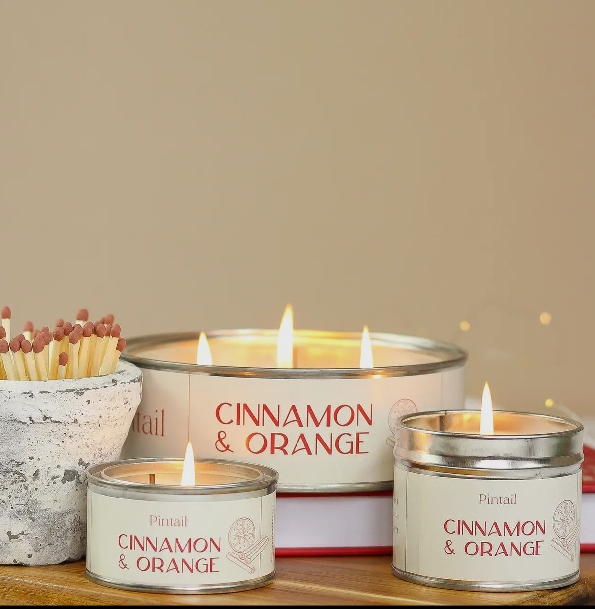 Cinnamon and Orange 3 Wick Candle in Tin